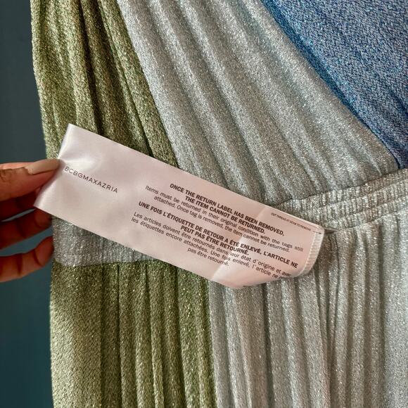 BCBGMAXAZRIA Women's One Shoulder Multi Color Gown Dress size Small Prom Formal - Picture 16 of 16